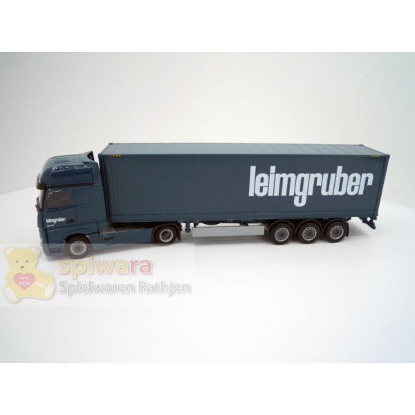 Herpa MB A Giga 40ft Highcube Kühlcontainersattelzug 2/3a "Leimgruber" (935920)