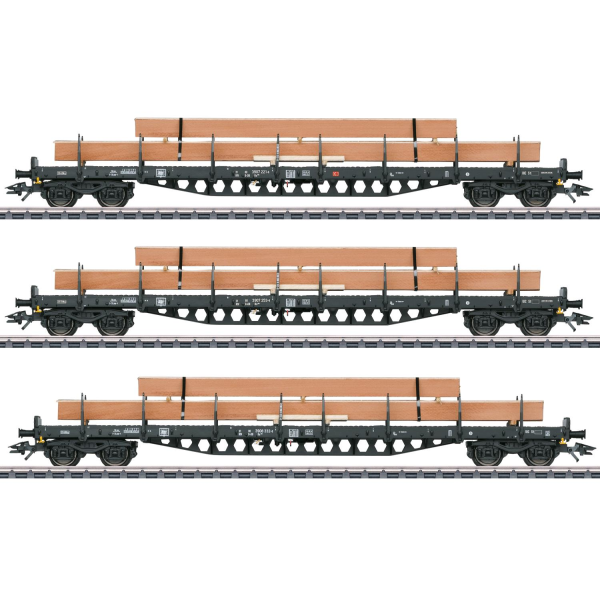 Märklin Rungenwagen-Set mit Holzbeladung (47153)